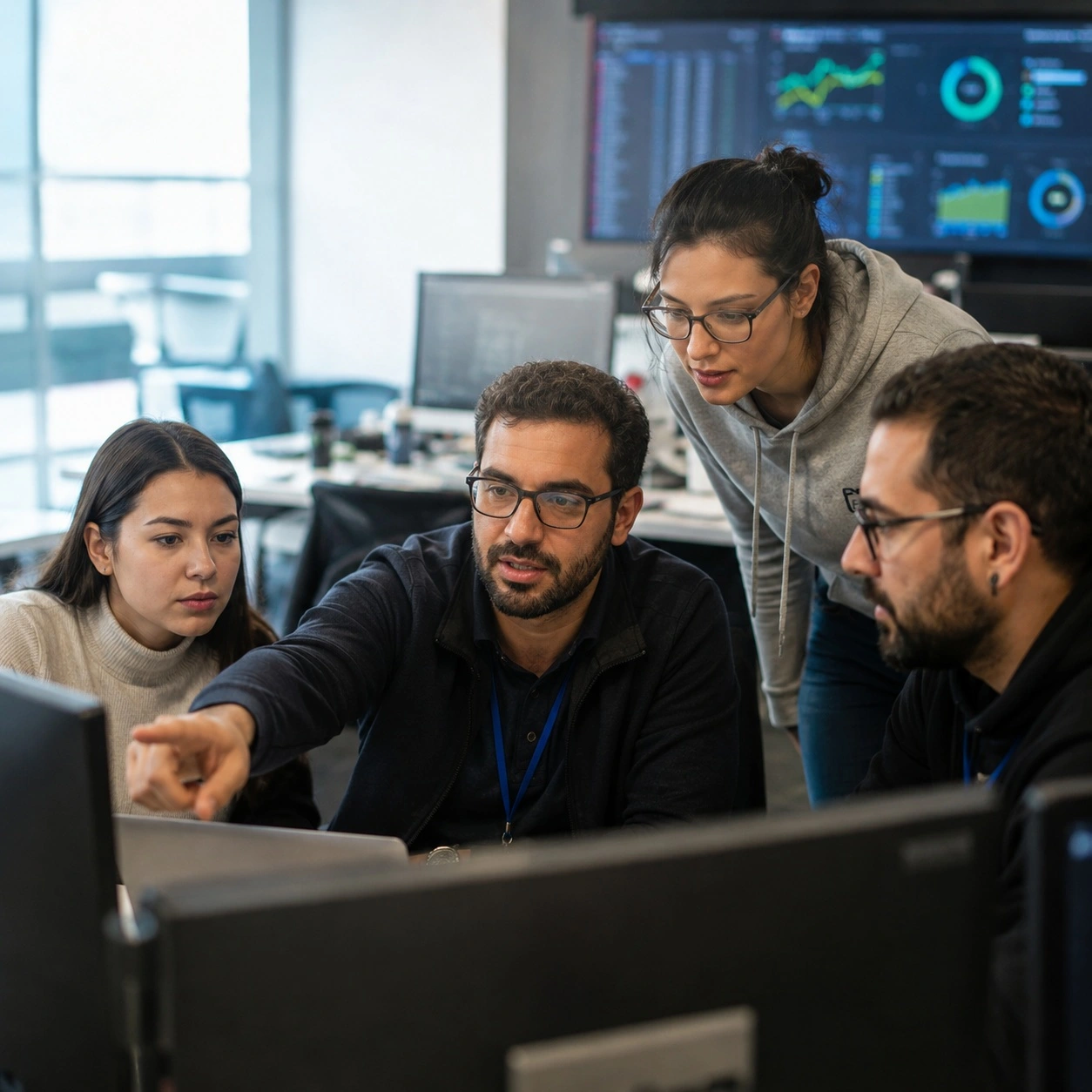 Equipo de outsourcing TI trabajando en oficina en Lima — CHEK Soluciones Digitales